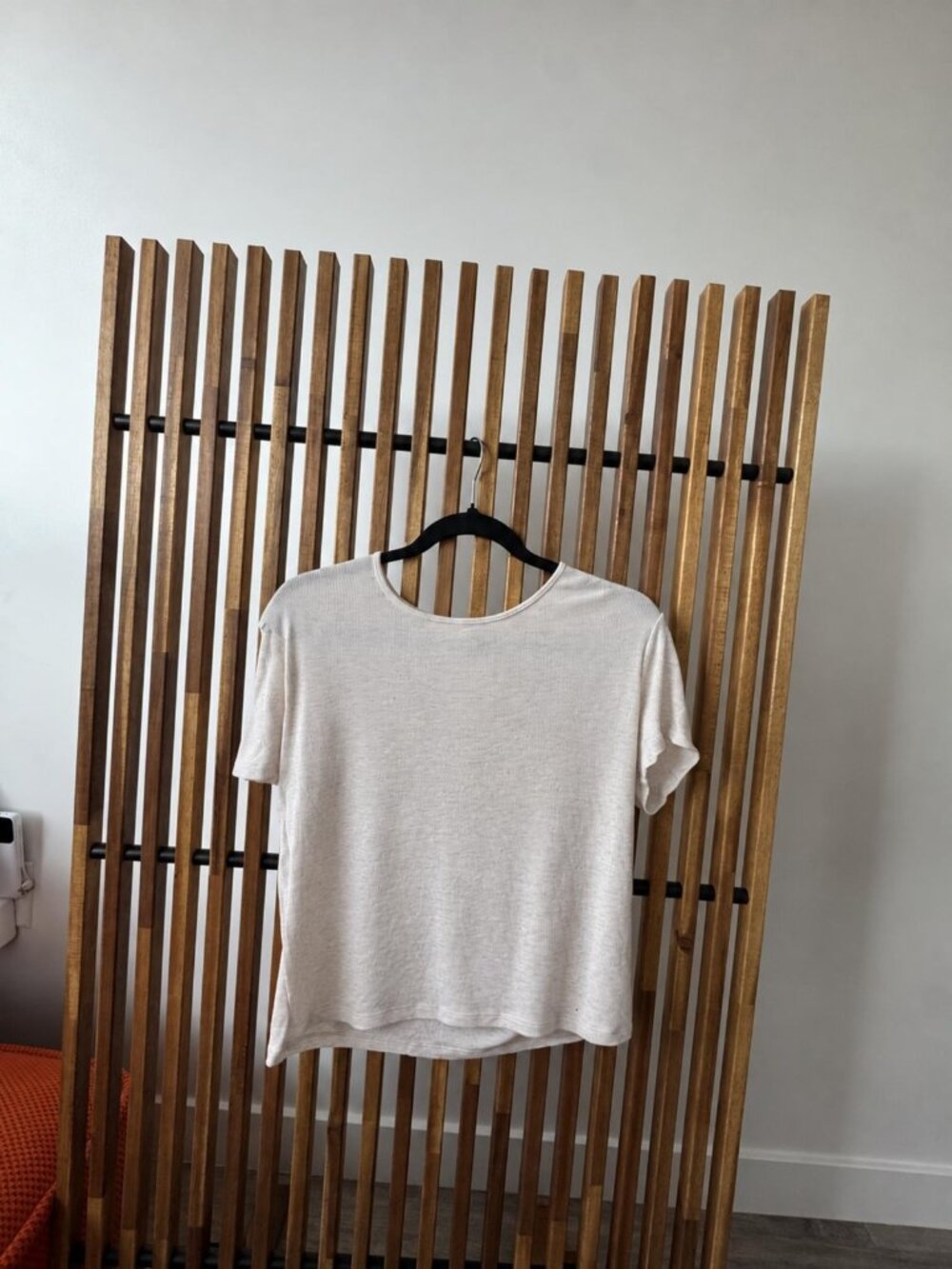 Aritzia The Group Babaton Oatmeal Ribbed Crew Neck Tee S